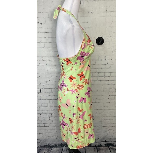 Lilly Pulitzer Womens Size 4 Dress Green Pink Butterfly Summer Halter Mini R2 - Picture 6 of 12